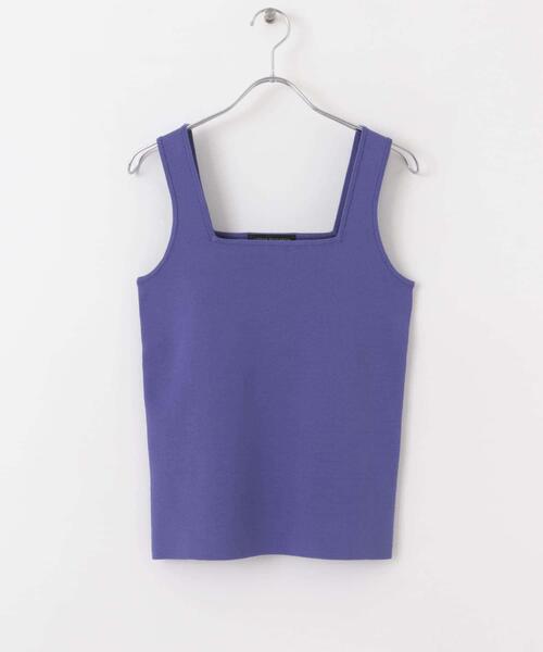URBAN RESEARCH(アーバンリサーチ)の「スクエアネックニットTOP(ニット/セーター・レディース・ライトグレー/パープル系その他/ブラック・FREE)」の3枚目の写真