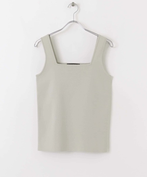 URBAN RESEARCH(アーバンリサーチ)の「スクエアネックニットTOP(ニット/セーター・レディース・ライトグレー/パープル系その他/ブラック・FREE)」の1枚目の写真