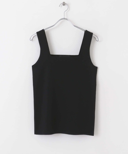 URBAN RESEARCH(アーバンリサーチ)の「スクエアネックニットTOP(ニット/セーター・レディース・ライトグレー/パープル系その他/ブラック・FREE)」の2枚目の写真