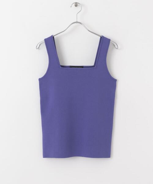 URBAN RESEARCH(アーバンリサーチ)の「スクエアネックニットTOP(ニット/セーター・レディース・ライトグレー/パープル系その他/ブラック・FREE)」の7枚目の写真