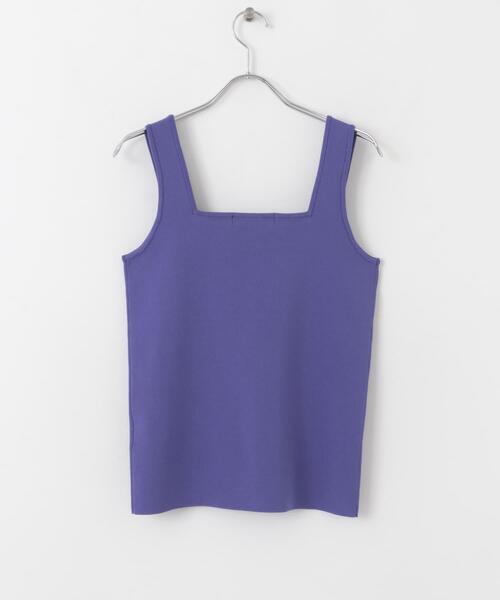 URBAN RESEARCH(アーバンリサーチ)の「スクエアネックニットTOP(ニット/セーター・レディース・ライトグレー/パープル系その他/ブラック・FREE)」の8枚目の写真