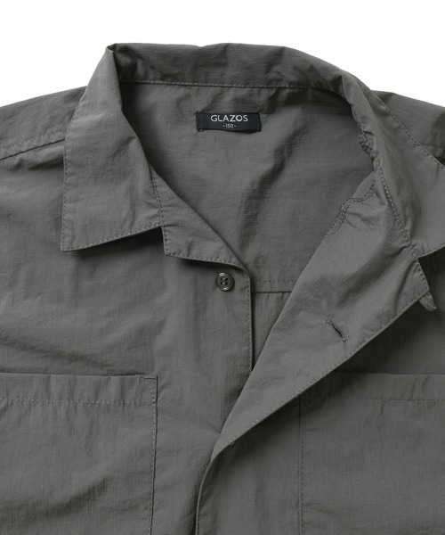 GLAZOS（グラソス）の「リップ・オープンカラー半袖シャツ【セットアップ対応】（シャツ/ブラウス・キッズ・ブラック/グレー・170cm/160cm/150cm/140cm）」の16枚目の写真