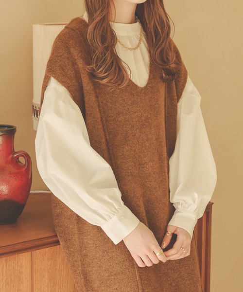 Ambre Neige(アンブルネージュ)の「【新色追加】ボリュームスリーブブラウス/WEB/EC限定商品(シャツ/ブラウス・レディース・ブラック/ダークブラウン/ベージュ/オフホワイト/アイボリー・FREE)」の1枚目の写真