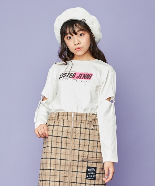 SISTER JENNI（SISTER JENNI）の「袖あきリングストラップロンT（Tシャツ/カットソー・キッズ・ブラック/オフホワイト/カーキ・130cm/140cm/150cm/160cm）」の2枚目の写真