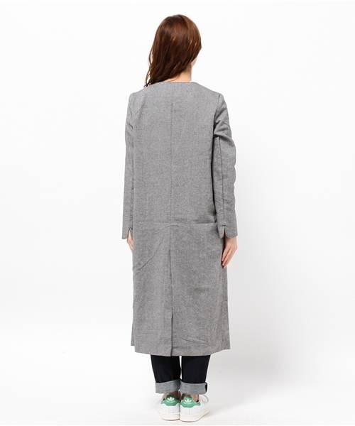 CIAOPANIC（チャオパニック）の「【Ciaopanic】　リネンノーカラーロングコート（その他アウター・レディース・ブラック/グレー・FREE）」の5枚目の写真