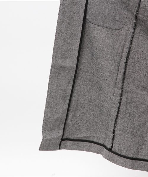 CIAOPANIC（チャオパニック）の「【Ciaopanic】　リネンノーカラーロングコート（その他アウター・レディース・ブラック/グレー・FREE）」の14枚目の写真