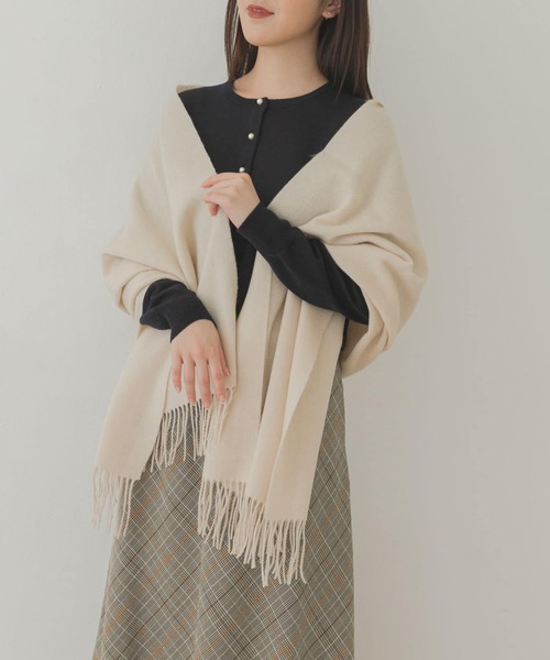 RODE SKO（ロデスコ）の「シルケットウールストール（ストール/ショール・レディース・ブラウン/オレンジ/オートミール・ONE）」の2枚目の写真