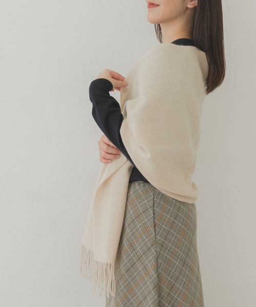 RODE SKO（ロデスコ）の「シルケットウールストール（ストール/ショール・レディース・ブラウン/オレンジ/オートミール・ONE）」の4枚目の写真