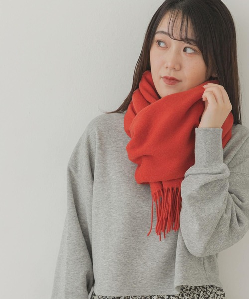 RODE SKO（ロデスコ）の「シルケットウールストール（ストール/ショール・レディース・ブラウン/オレンジ/オートミール・ONE）」の5枚目の写真