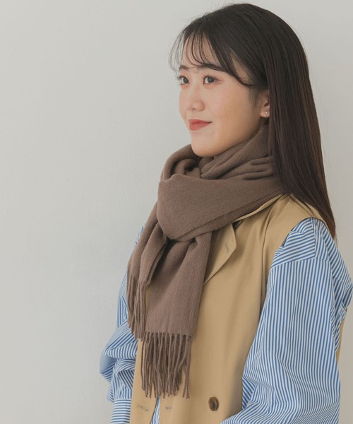 RODE SKO（ロデスコ）の「シルケットウールストール（ストール/ショール・レディース・ブラウン/オレンジ/オートミール・ONE）」の7枚目の写真