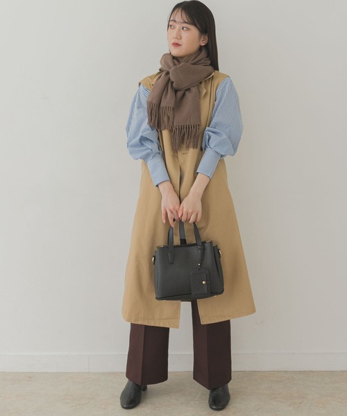 RODE SKO（ロデスコ）の「シルケットウールストール（ストール/ショール・レディース・ブラウン/オレンジ/オートミール・ONE）」の8枚目の写真