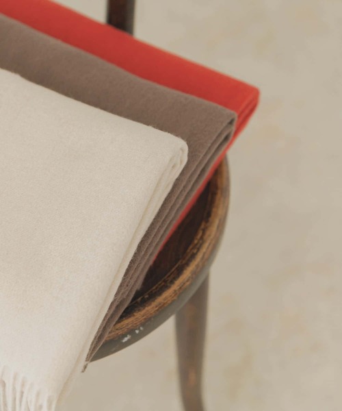 RODE SKO（ロデスコ）の「シルケットウールストール（ストール/ショール・レディース・ブラウン/オレンジ/オートミール・ONE）」の10枚目の写真