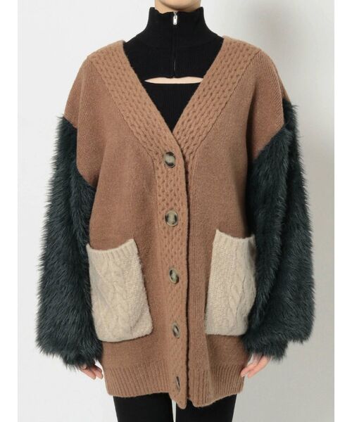 MURUA（ムルーア）の「オーバーボリュームニットカーデ（カーディガン/ボレロ・レディース・ベージュ/ブラウン・FREE）」の14枚目の写真