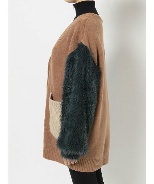 MURUA（ムルーア）の「オーバーボリュームニットカーデ（カーディガン/ボレロ・レディース・ベージュ/ブラウン・FREE）」の15枚目の写真