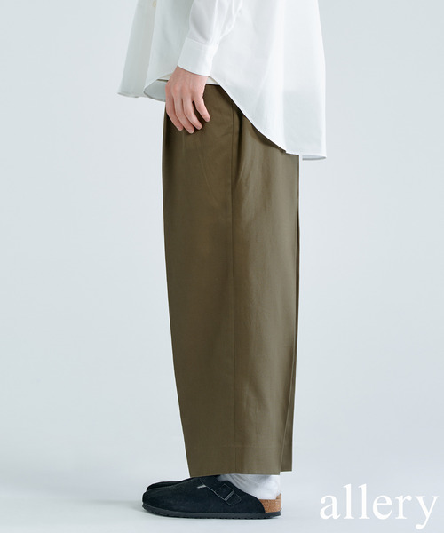 417 EDIFICE（フォーワンセブンエディフィス）の「【allery / アレリ―】 Cotton Slacks ワイド（スラックス・メンズ・ブラック/カーキ/キャメル・MEDIUM/SMALL/LARGE）」の3枚目の写真