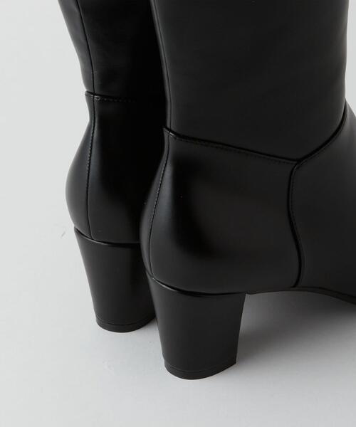 green label relaxing(グリーンレーベルリラクシング)の「ラウンド ロングブーツ(5.5cmヒール) -撥水-(ブーツ・レディース・ブラック/モカ・S/M/L/XL/XS)」の4枚目の写真