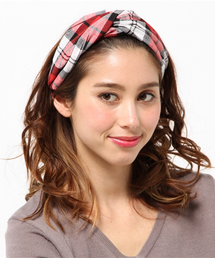 ROSE BUD | 【カタログ掲載】(LL ACCESSORIES)3JSD032 CHECK PRINT TURBAN(ヘアバンド)