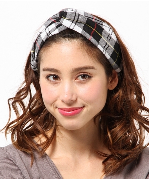 ROSE BUD(ローズバッド)の「【カタログ掲載】(LL ACCESSORIES)3JSD032 CHECK PRINT TURBAN(ヘアバンド・レディース・ブラック/ダークブルー/レッド・ONE SIZE)」の2枚目の写真