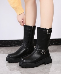 【OKUOKU　0909】ダブルベルト　ミドルブール　oku-shoes-13-51