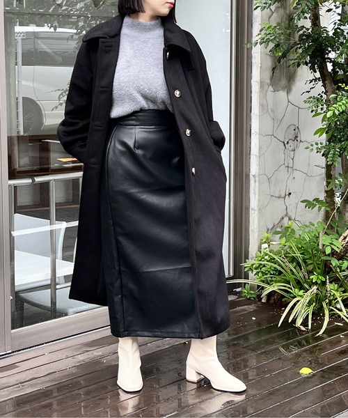 NOMAE（ノーマエ）の「2WAYカラーロングコート（ステンカラーコート・レディース・ダークブラウン/アイボリー/ライトピンク/ブラック・FREE）」の19枚目の写真