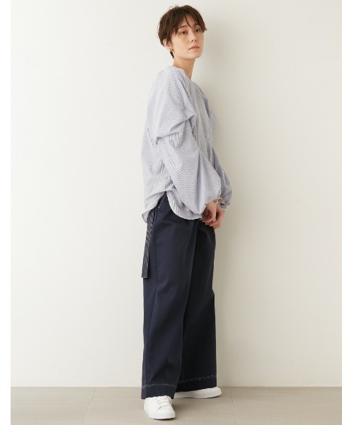 emmi（エミ）の「【emmi atelier】バルーン袖ボリュームブラウス（シャツ/ブラウス・レディース・オフホワイト/イエロー/ストライプ・FREE）」の15枚目の写真