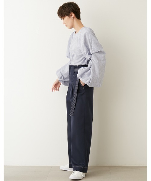 emmi（エミ）の「【emmi atelier】バルーン袖ボリュームブラウス（シャツ/ブラウス・レディース・オフホワイト/イエロー/ストライプ・FREE）」の19枚目の写真