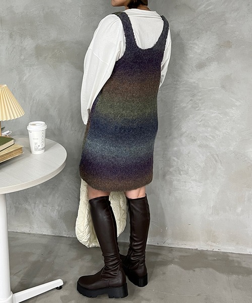 pearlygates　グラデーション ニットワンピース kutir（クティール）の「グラデーションニットミニワンピース