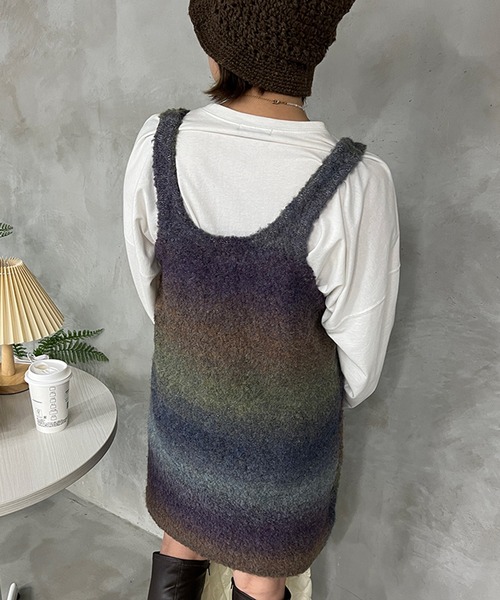 kutir（クティール）の「グラデーションニットミニワンピース
