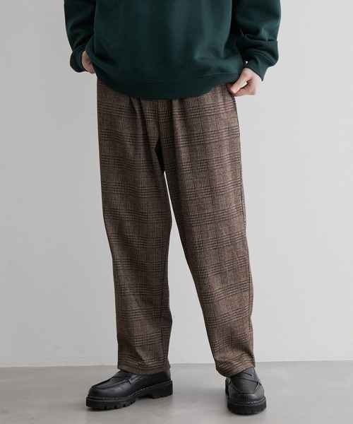 JUNRED（ジュンレッド）の「チェック柄 起毛カットパンツ（その他パンツ・メンズ・ダークブラウン/ベージュ・M/L/LL）」の4枚目の写真