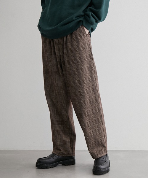 JUNRED（ジュンレッド）の「チェック柄 起毛カットパンツ（その他パンツ・メンズ・ダークブラウン/ベージュ・M/L/LL）」の5枚目の写真