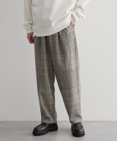 JUNRED（ジュンレッド）の「チェック柄 起毛カットパンツ（その他パンツ・メンズ・ダークブラウン/ベージュ・M/L/LL）」の6枚目の写真