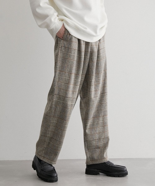 JUNRED（ジュンレッド）の「チェック柄 起毛カットパンツ（その他パンツ・メンズ・ダークブラウン/ベージュ・M/L/LL）」の7枚目の写真