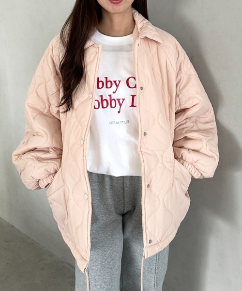 フェラガモ　コート　キルティング　ダウン　サーモンピンク　アウトドア　アウター 楽天市場】6色 キルティング コート 襟付き ドローストリング オーバー