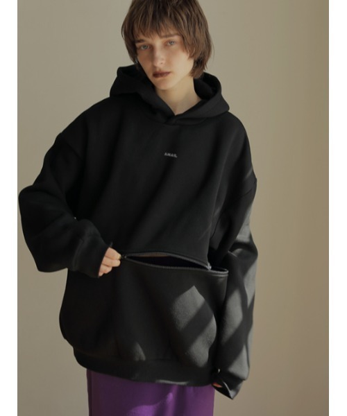 AMAIL(アマイル)の「Chameleon genderless pk(スウェット・レディース・ラベンダー/ブラック/グレー・FREE)」の8枚目の写真
