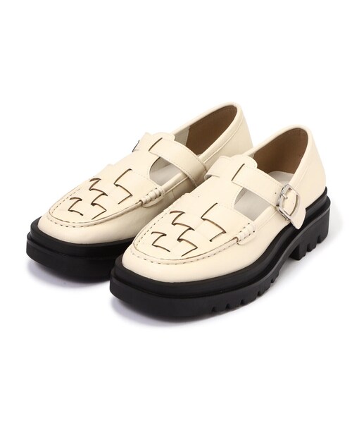 FREE'S MART(フリーズマート)の「◆バックルローファー(ローファー・レディース・ホワイト/ブラック・MEDIUM/LARGE)」の1枚目の写真