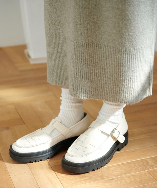 FREE'S MART(フリーズマート)の「◆バックルローファー(ローファー・レディース・ホワイト/ブラック・MEDIUM/LARGE)」の6枚目の写真