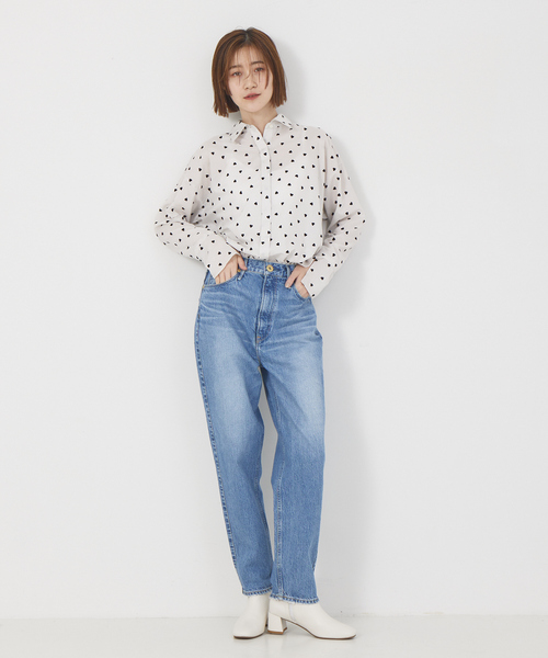 Rouge vif（ルージュヴィフ）の「ハートフロッキーシャツ（シャツ/ブラウス・レディース・チャコールグレー/アイボリー・フリー）」の3枚目の写真