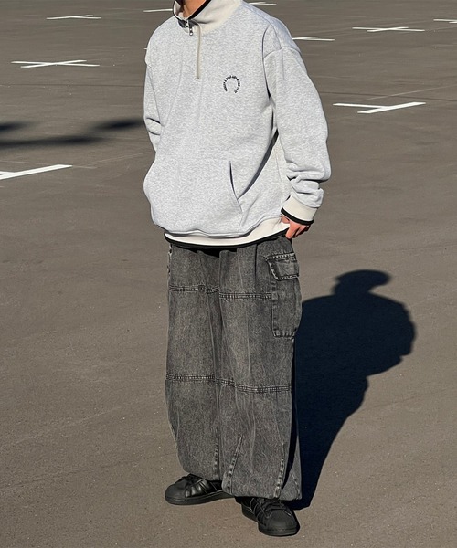 kutir(クティール)の「サークルロゴハーフジップスウェット(スウェット・メンズ・ブラック/ネイビー/グレー・MEDIUM/LARGE)」の10枚目の写真