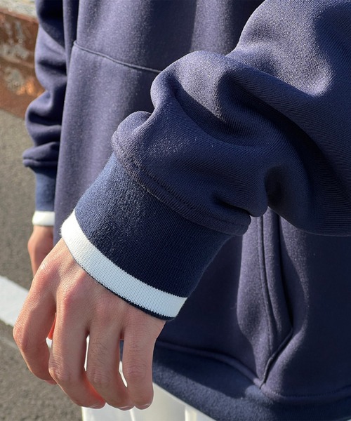 kutir(クティール)の「サークルロゴハーフジップスウェット(スウェット・メンズ・ブラック/ネイビー/グレー・MEDIUM/LARGE)」の8枚目の写真