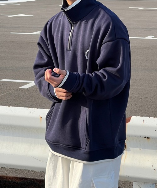 kutir(クティール)の「サークルロゴハーフジップスウェット(スウェット・メンズ・ブラック/ネイビー/グレー・MEDIUM/LARGE)」の11枚目の写真