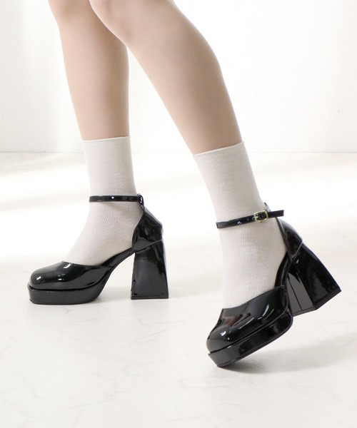 LOVEHUNTER（ラブハンター）の「LOVEHUNTER/厚底 チャンキーヒールセパレートパンプス(1580)（パンプス・レディース・アイボリー/ブラック/ブラック系その他/ホワイト/シルバー・L/LL/S/M）」の9枚目の写真