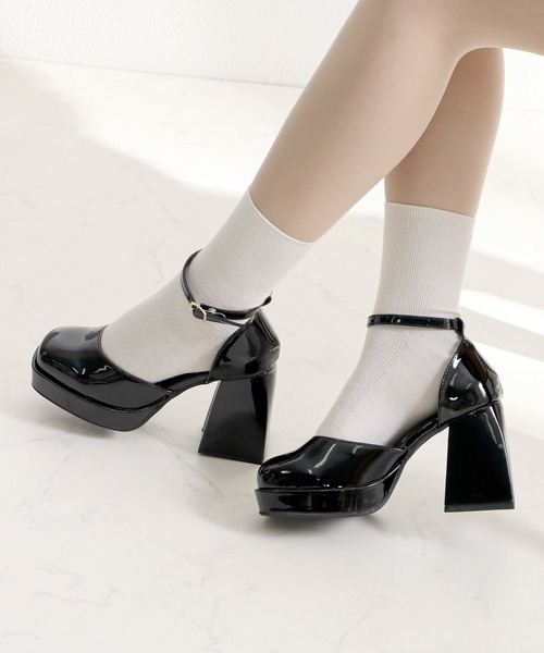 LOVEHUNTER（ラブハンター）の「LOVEHUNTER/厚底 チャンキーヒールセパレートパンプス(1580)（パンプス・レディース・アイボリー/ブラック/ブラック系その他/ホワイト/シルバー・L/LL/S/M）」の10枚目の写真