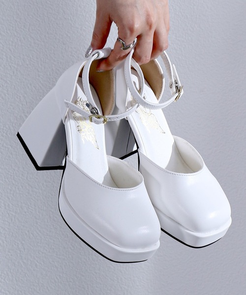 LOVEHUNTER（ラブハンター）の「LOVEHUNTER/厚底 チャンキーヒールセパレートパンプス(1580)（パンプス・レディース・アイボリー/ブラック/ブラック系その他/ホワイト/シルバー・L/LL/S/M）」の16枚目の写真