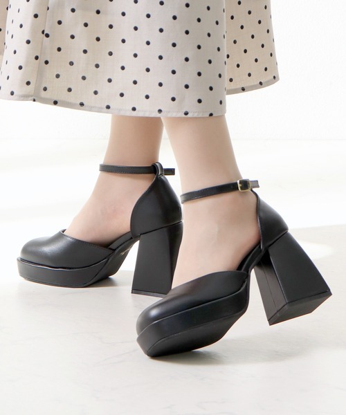 LOVEHUNTER（ラブハンター）の「LOVEHUNTER/厚底 チャンキーヒールセパレートパンプス(1580)（パンプス・レディース・アイボリー/ブラック/ブラック系その他/ホワイト/シルバー・L/LL/S/M）」の18枚目の写真