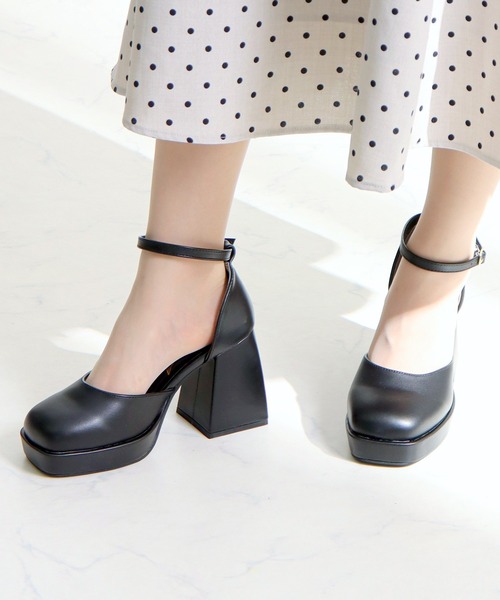 LOVEHUNTER（ラブハンター）の「LOVEHUNTER/厚底 チャンキーヒールセパレートパンプス(1580)（パンプス・レディース・アイボリー/ブラック/ブラック系その他/ホワイト/シルバー・L/LL/S/M）」の17枚目の写真