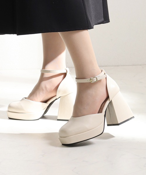 LOVEHUNTER（ラブハンター）の「LOVEHUNTER/厚底 チャンキーヒールセパレートパンプス(1580)（パンプス・レディース・アイボリー/ブラック/ブラック系その他/ホワイト/シルバー・L/LL/S/M）」の11枚目の写真