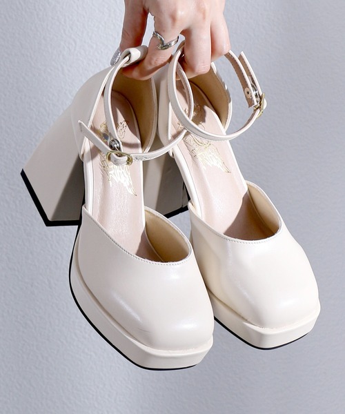 LOVEHUNTER（ラブハンター）の「LOVEHUNTER/厚底 チャンキーヒールセパレートパンプス(1580)（パンプス・レディース・アイボリー/ブラック/ブラック系その他/ホワイト/シルバー・L/LL/S/M）」の13枚目の写真