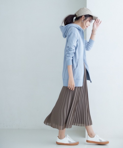 nissen（ニッセン）の「【販売終了】シフォンプリーツロングスカート（スカート・レディース・ブルーグレー/パープル/モカ/アイボリー/ブラック・L/M/S/LL）」の12枚目の写真