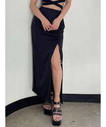 GYDA | ドロスト シャーリング スリットスカートライクショートパンツ(スカート)