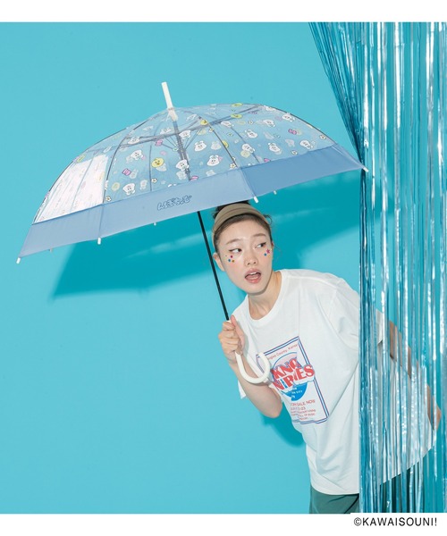 Wpc.（ダブリュピーシー）の「［ビニール傘］切り継ぎビニール傘（おぱんちゅうさぎ／んぽちゃむ）（長傘・レディース・ブルー/ピンク・FREE）」の9枚目の写真